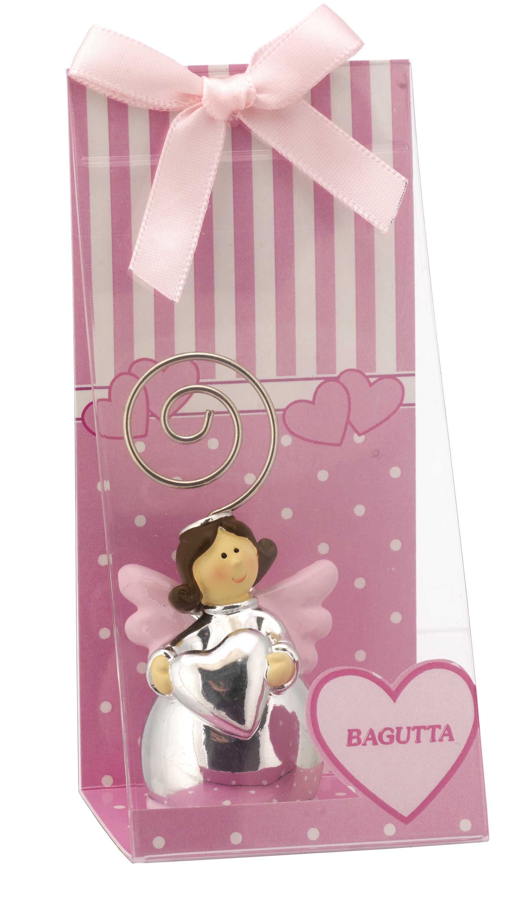 ANGIOLETTO CON CUORE PORTAFOTO PROFILI ROSA
